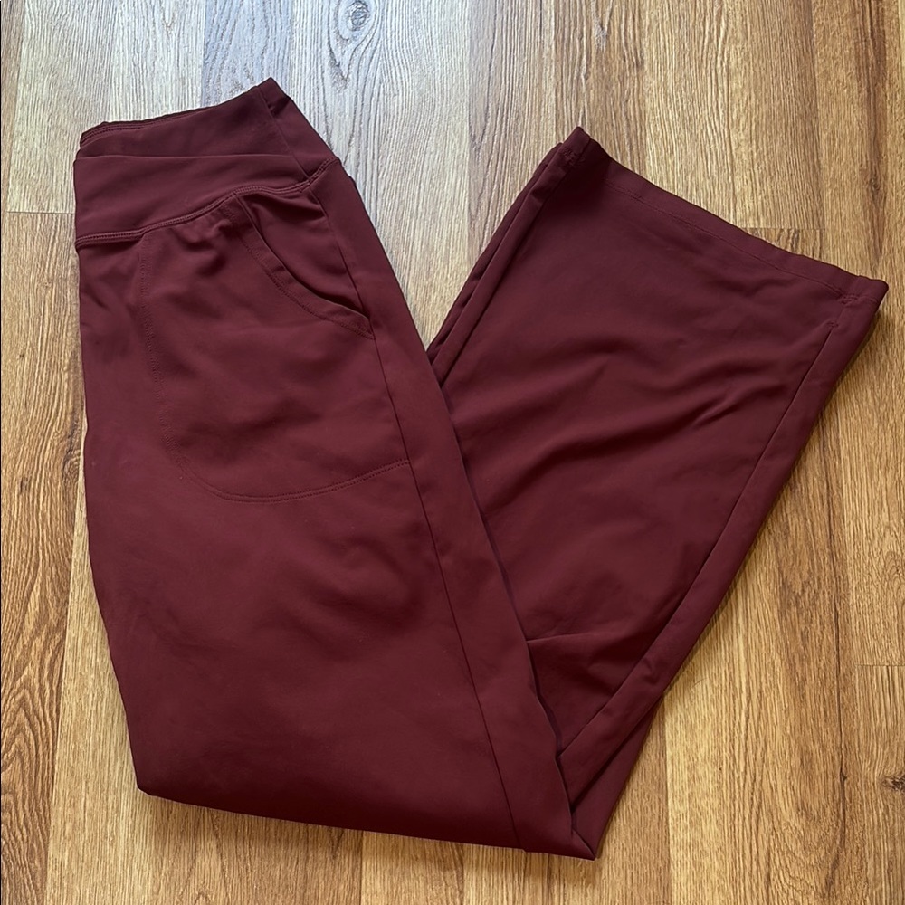 G4Free Wide Leg Burgundy Yoga Pants